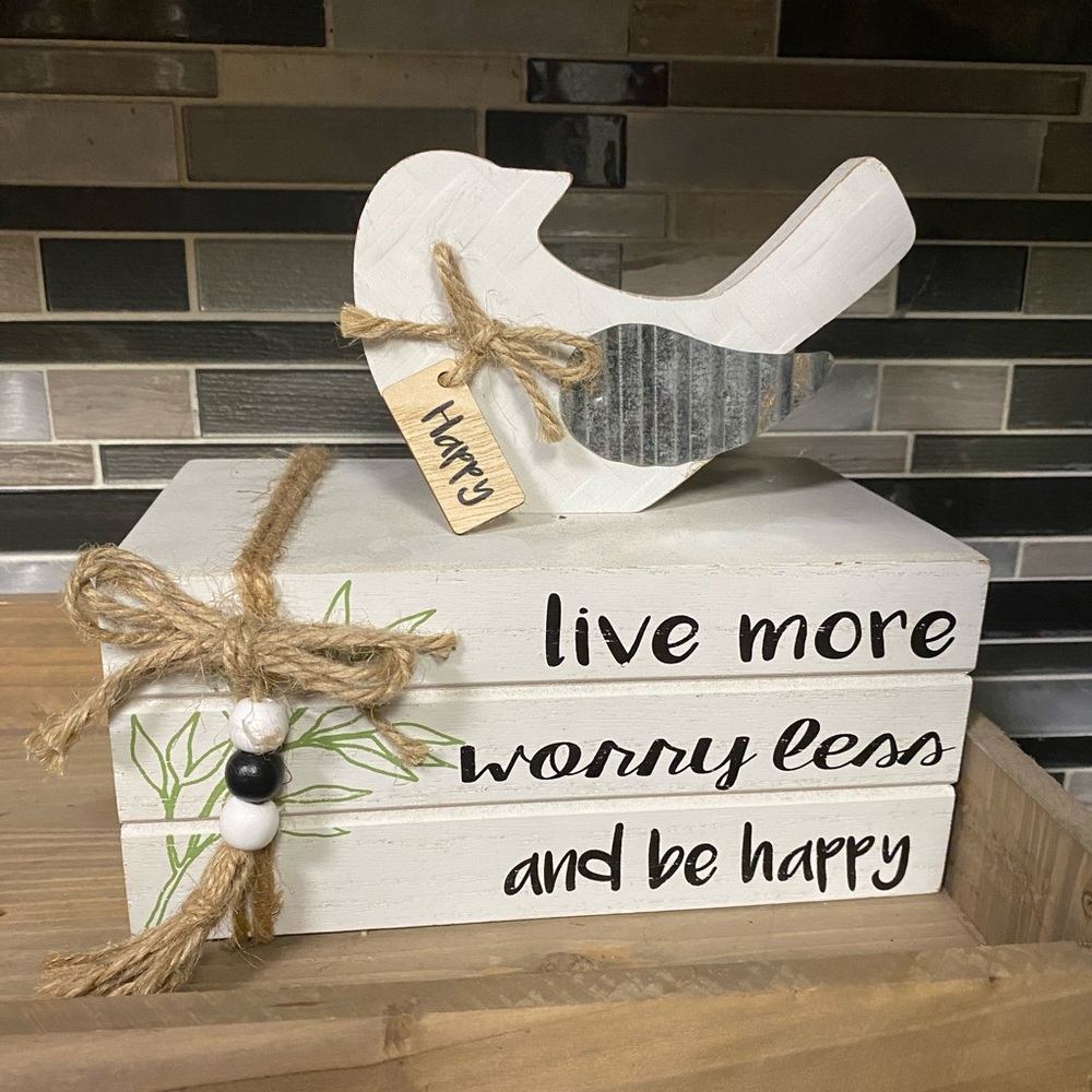 Farmhouse faux book decor